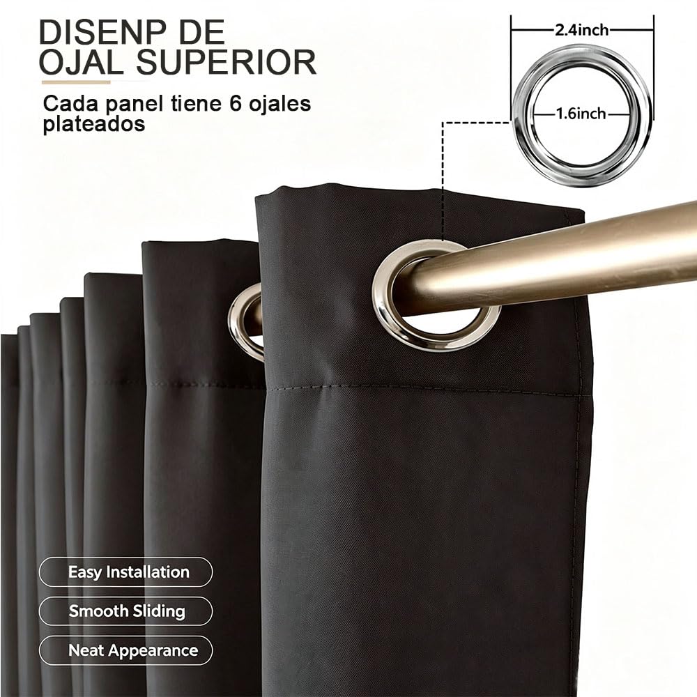 Lot de 2 Rideau Occultant Thermique Isolant,Rideau Thermique Isolant