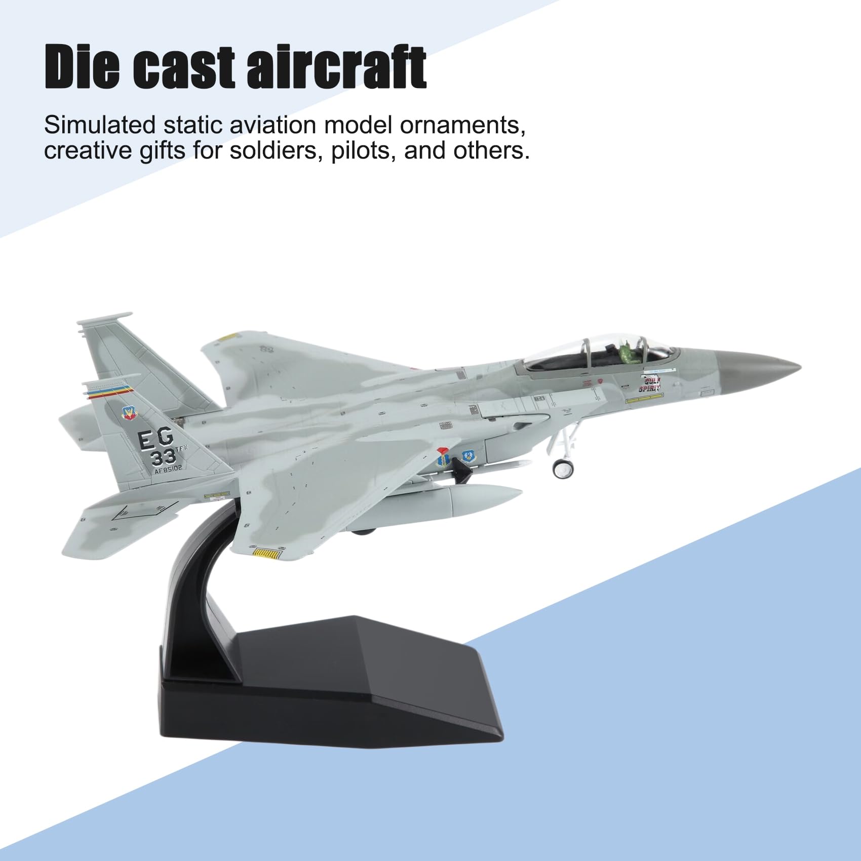 Jevina 1/100 Échelle moulée sous Pression Avion F15 American Navy Avion Modèle pour Collection Cadeau Maison Salon