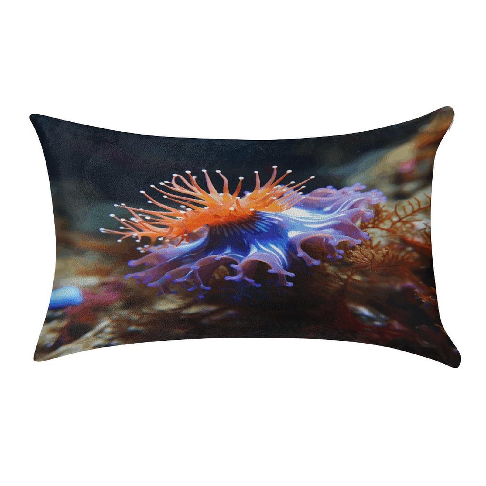 FekiLoot Nudibranch Pillowcase Velvet Throw Pillow Cover Soft Lumbar Pillow Shells Rectangle Cushion Cases with Zipper Luxury Cozy Pillows Shams for All Seasons 12 X 20 in