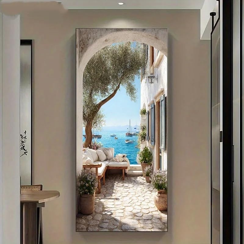 Lienzo impreso con vista al mar de 55x110cm para tapar imperfecciones de la pared 3