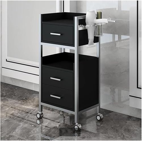 Miniatura 7 de Carrito de pie independiente con ruedas, para estilista, para peluquería, gabinete de almacenamiento de belleza, mesa de salón para estación de