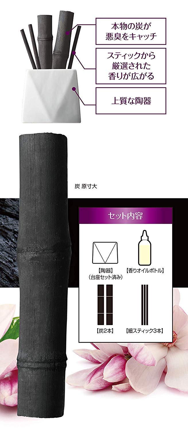９　小林製薬　炭の消臭元　白檀の香り　12個セット Amazon | 炭の消臭元 落ち着いた癒やし空間白檀の香り 50ml × 3個