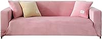 Vista 1 de CONRUSER Funda elástica para sofá, funda de terciopelo suave con parte inferior elástica, protector de muebles para mascotas y niños (rosa, mediano)