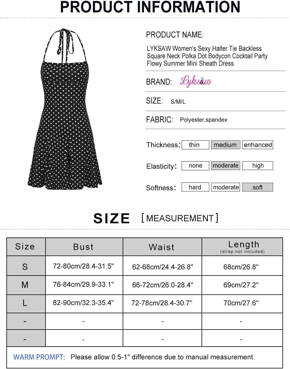 LYKSAW Women's Sexy Halter Tie Backless Square Neck Bodycon Cocktail Party Flowy Summer Mini Sheath Dress - Image 5