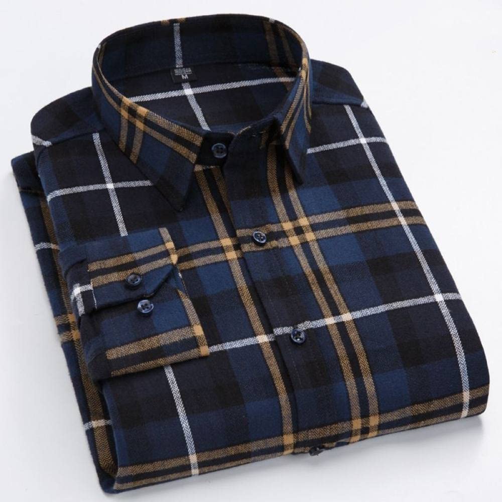Camicia in Cotone A Maniche Lunghe da Uomo,Camicia Casual da Uomo A Maniche Lunghe, Camicia di Flanella A Maniche Lunghe da Uomo Regular Fit Camicie Casual Eleganti con Tasca sul Petto Camicia in Co