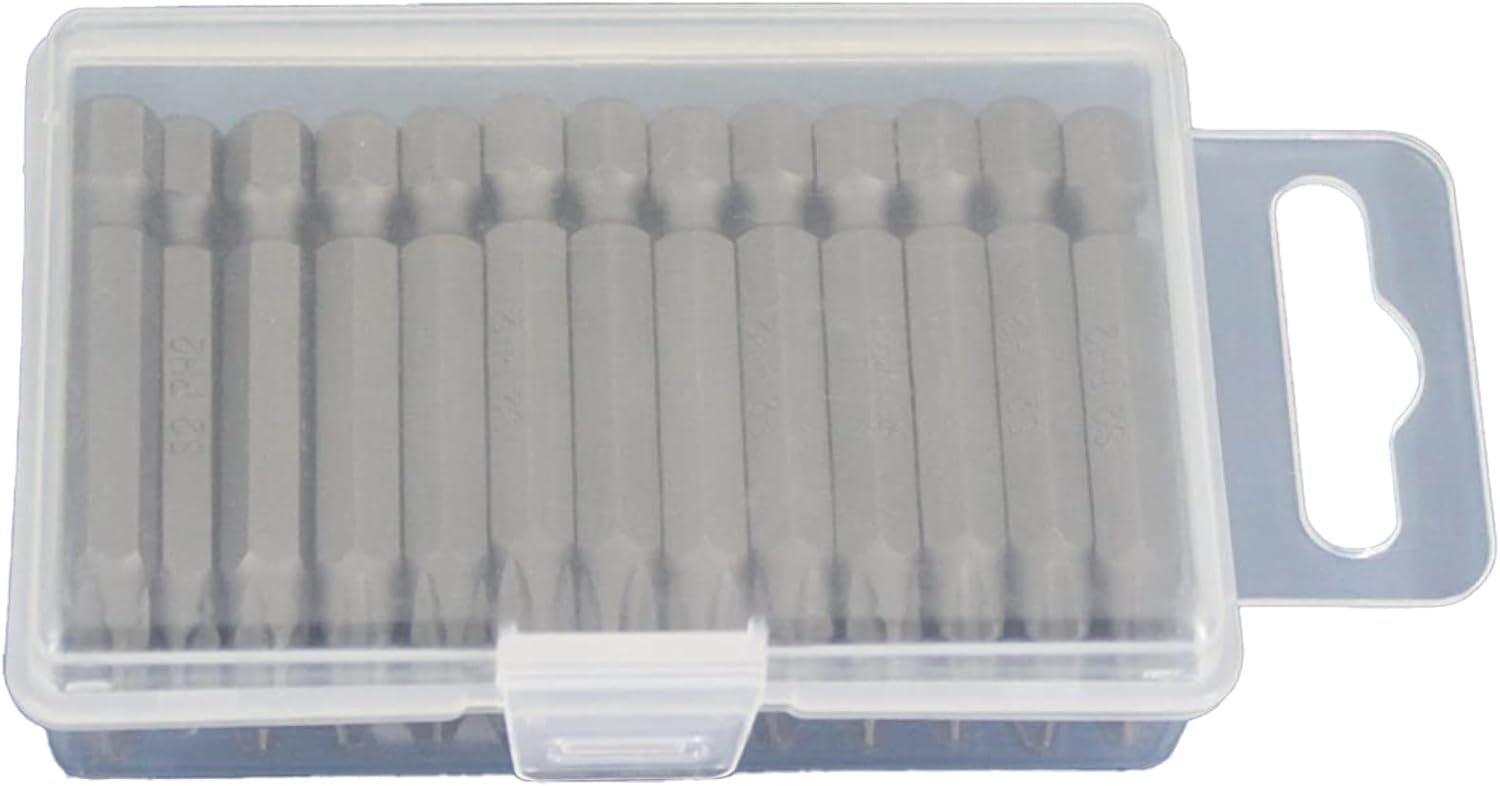 TMAX 25 pc PH2 Phillips #2 Screwdriver Impact Ready 2 Inch Length Insert Bits Hex Shank with Quick Release Slot