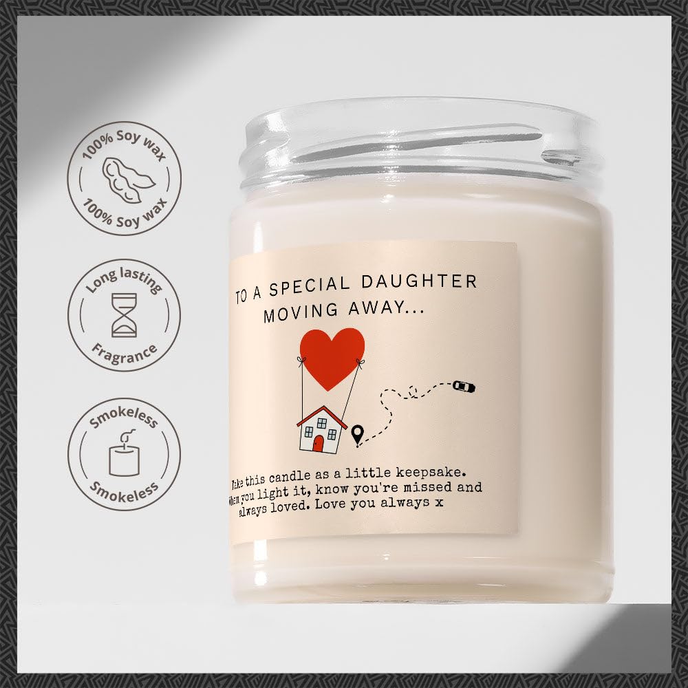 Gift for Daughter Moving Away - Luxury Soy Wax Candle - Vanilla, Jasmine, Sugared Almond - Makester, White - Image 2
