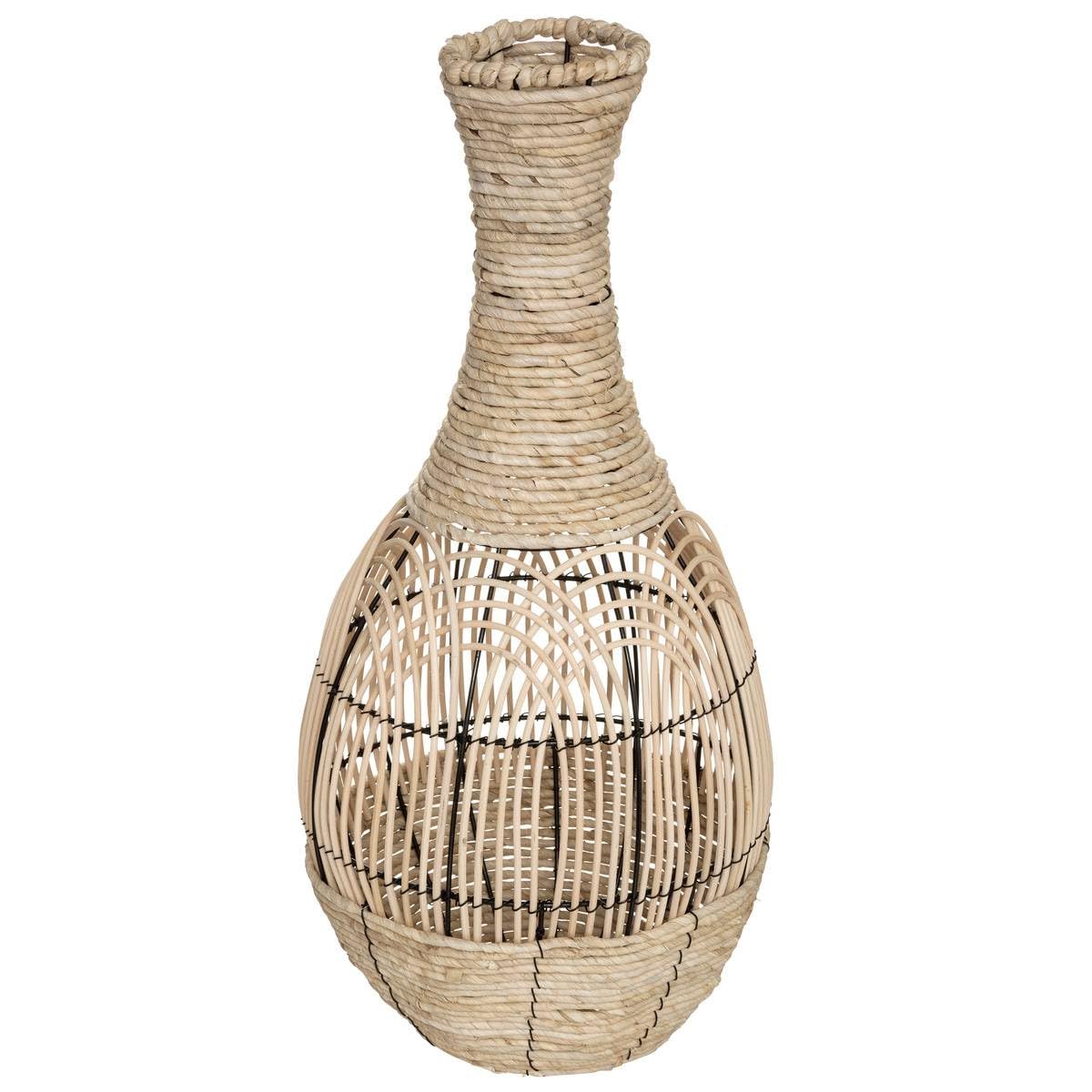 Atmosphera - Jarrón Decorativo de ratán de 63 cm