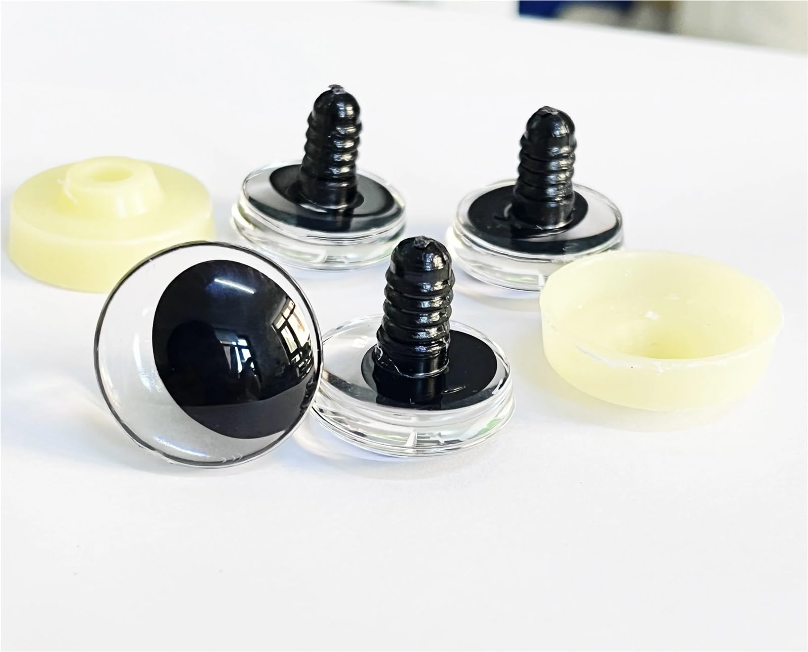 Ovale 3D-Puppenaugen, 25 Mm, 30 Mm, 50 Paar, Klare Pupille, Außermittig, Mit Harter Unterlegscheibe