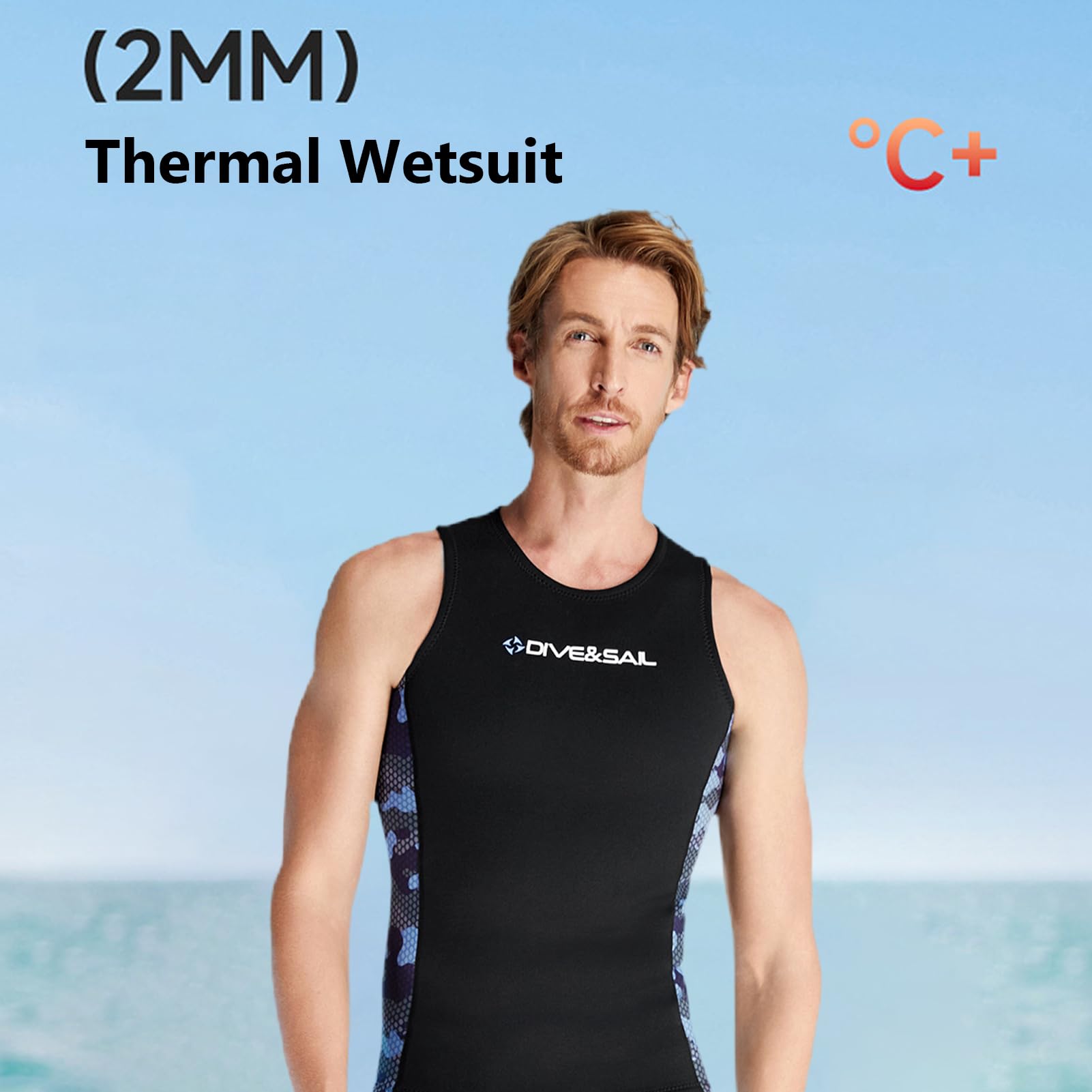 Giubbotto Muta, Top Surf in Neoprene, Camicia a Manicotto Senza Maniche, Ideale per Nuotare, Immersioni