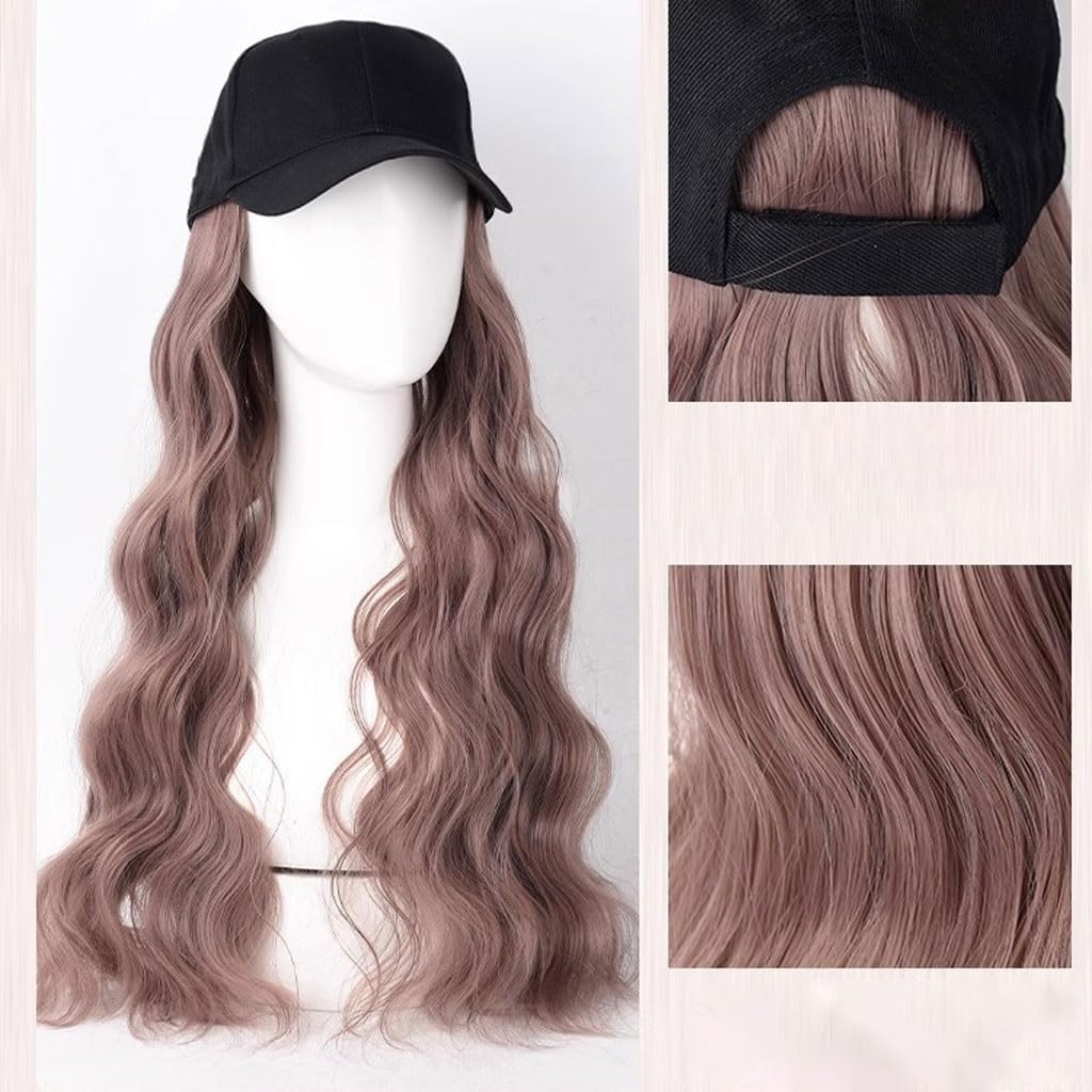 EARSHOT Wig Cap Women's Wig Cap, Baseball Cap Wig Cap, Natural Look Synthetic Heat Resistant Fiber Wig for Outdoor Recreation Headband Wig Human Hair