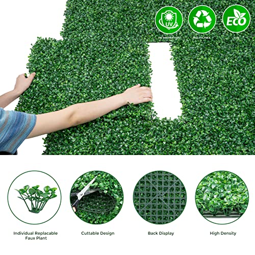 Aivermeil 12 Pcs 20"X20" Grass Wall Privacy Screen Backdrop Panels With Zip Ties,Artificial Boxwood Grass Panels Hedge Wall For Garden Yard Fence Covering Greenery Wall Background Decor #TOP3