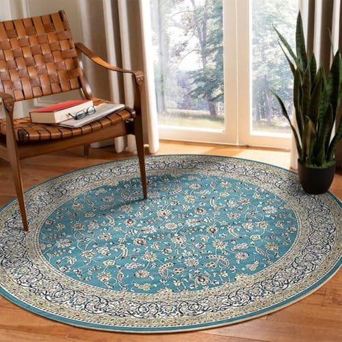 GueTTO Alfombra Interior Redonda Mandala Bohemia Nórdica Decorativa Antideslizante Lavable para Salón Dormitorio Casa,C,∅ 80cm