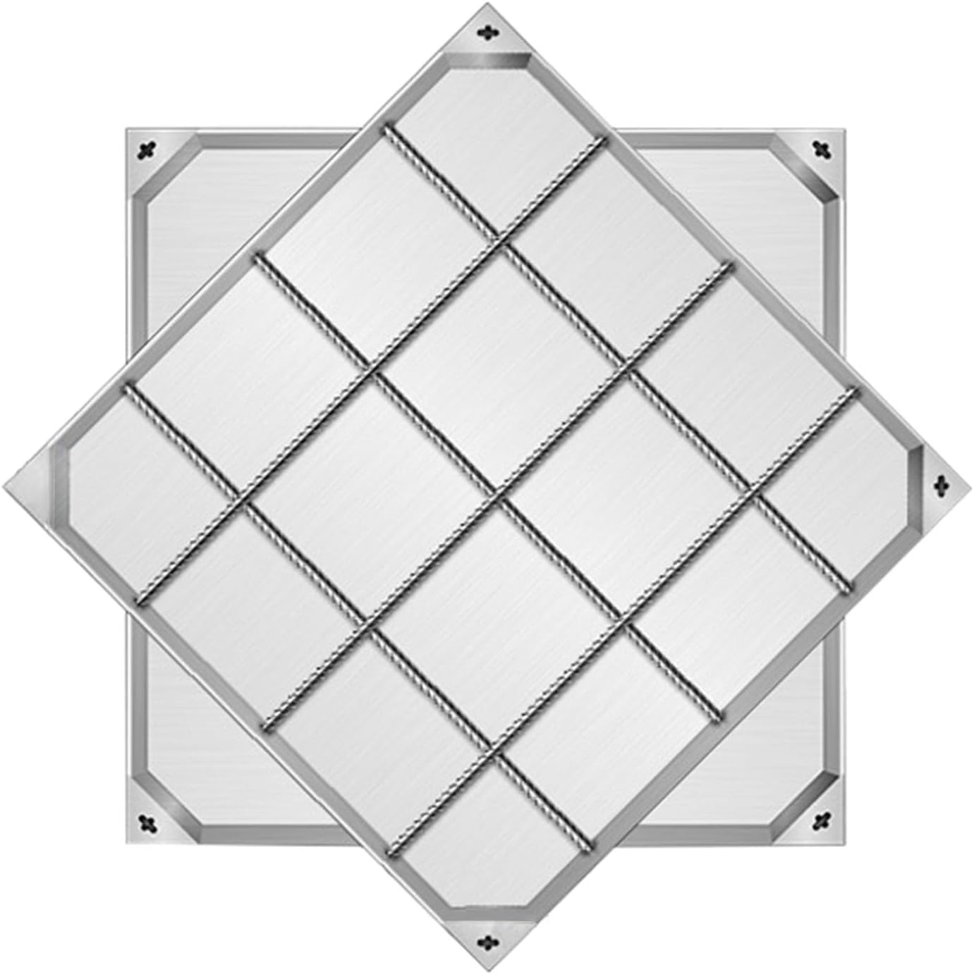 Stainless Steel Manhole Cover & Invisible Sewer Drain Covers Underground Metal Access Hatches for Septic Tanks & Drainage Inspection Durable Recessed Design