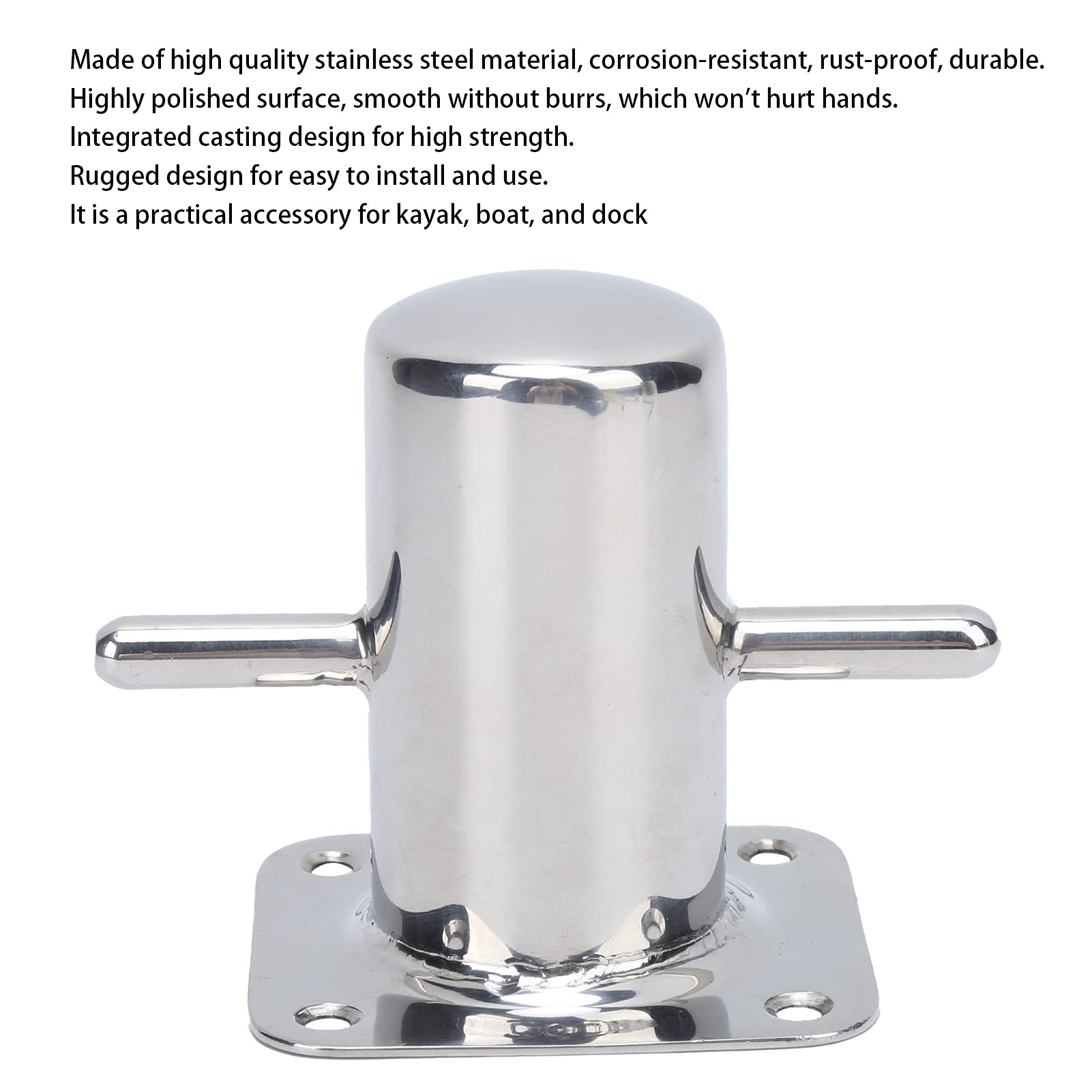 Alomejor Amarrage de Bateau Croix D'amarrage Bollard Taquet de Quai de Bateau Amarrage Simple Accessoire de Quincaillerie Bitt Marine