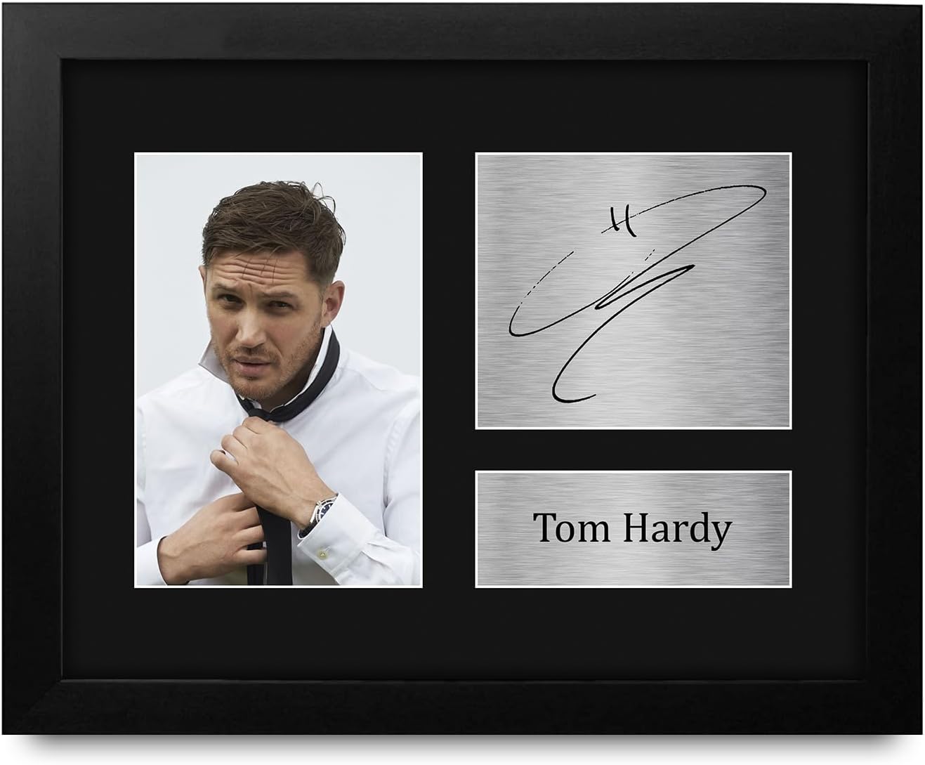 HWC Trading Tom Hardy Gifts Printed Signed Autograph Picture for Movie Memorabilia Fans - US Letter Framed (ID-009024)
