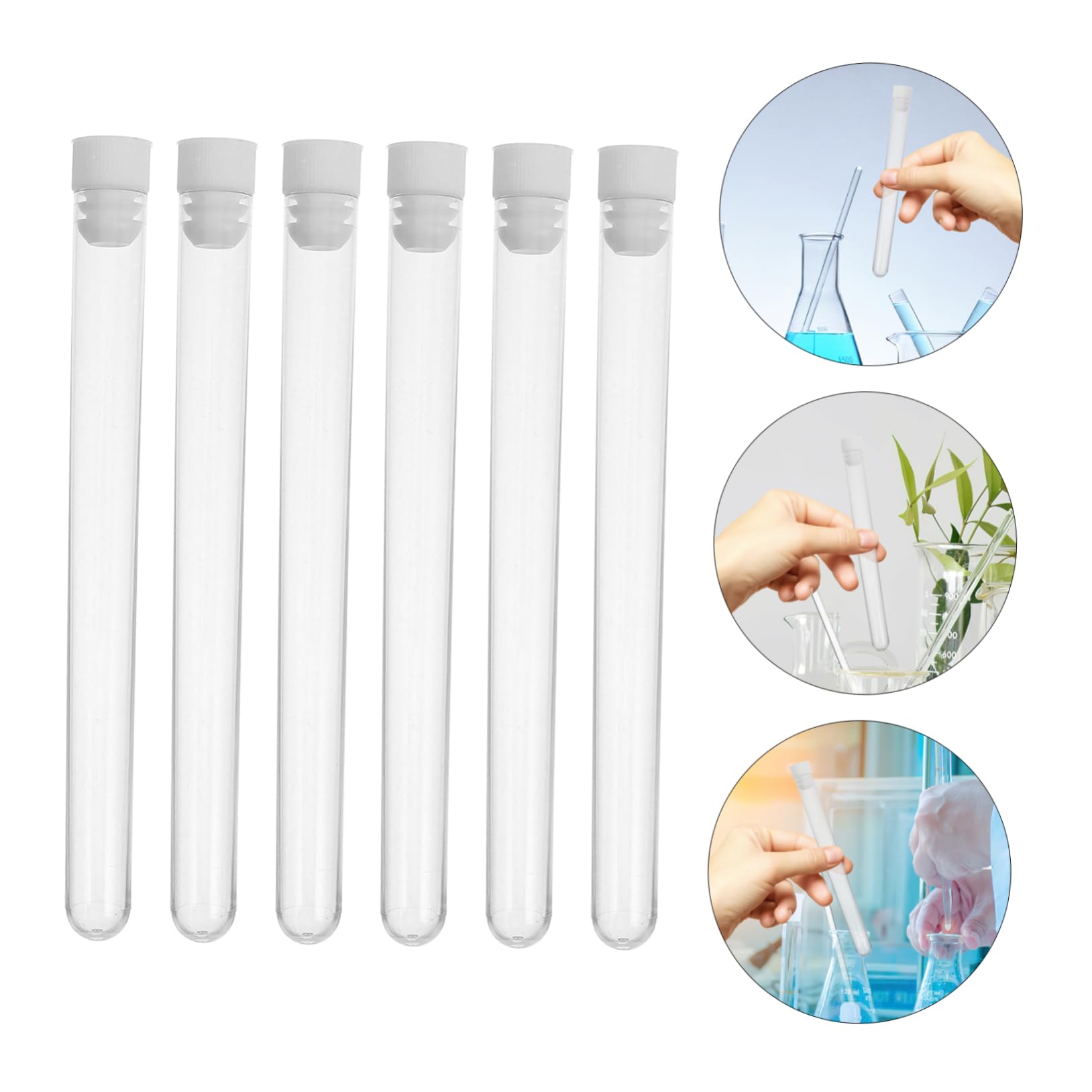 SHINEOFI 100 Unidades de Tubos de Plástico Transparentes Tapa Segura para Almacenamiento Compacto de Agujas y Pequeñas Piezas en Laboratorios y Oficinas