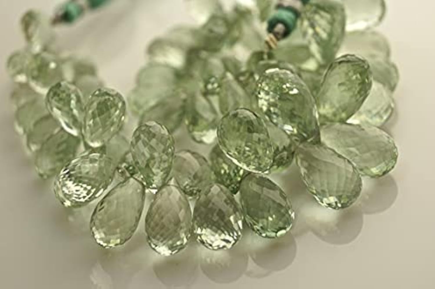 Améthyste verte briolette AAAA fil complet LKBEADS de grande taille