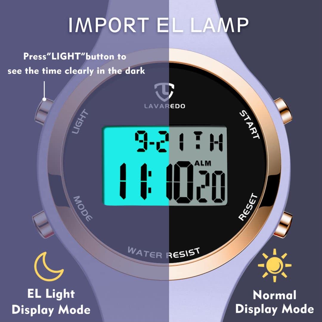 BEN NEVIS Reloj Digital para Niñas y Niños con Alarma, Luz LED, Cronómetro, Calendario, 12/24 Horas, Correa de Silicona
