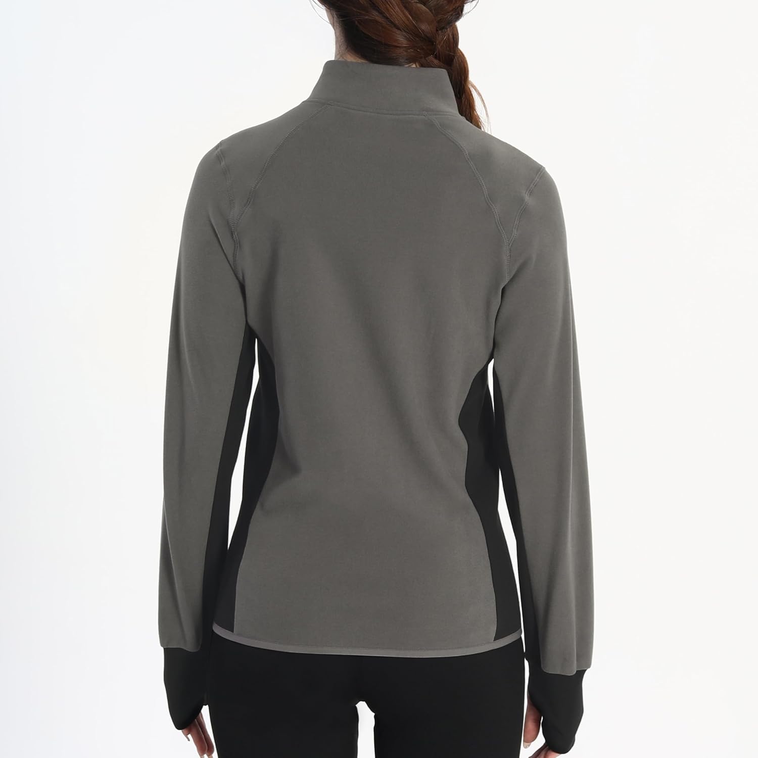 Women's Fleece Lined Lightweight Long Sleeve Full Zip Athletic Jacket – Workout Track Top with Thumb Holes & Pockets
