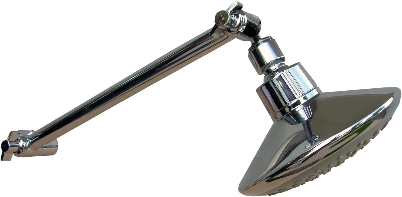 LASCO 08-5195 5-Inch Rain Shower Head with 10-Inch Adjustable Shower Arm Mount, Chrome Plated Finish