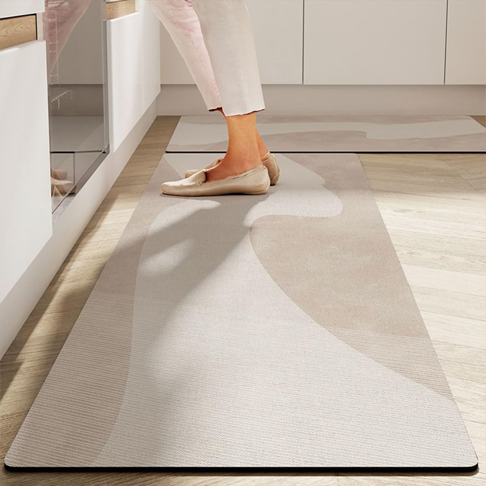 Tapis de cuisine antidérapant en diatomite absorbante 50x120cm style moderne