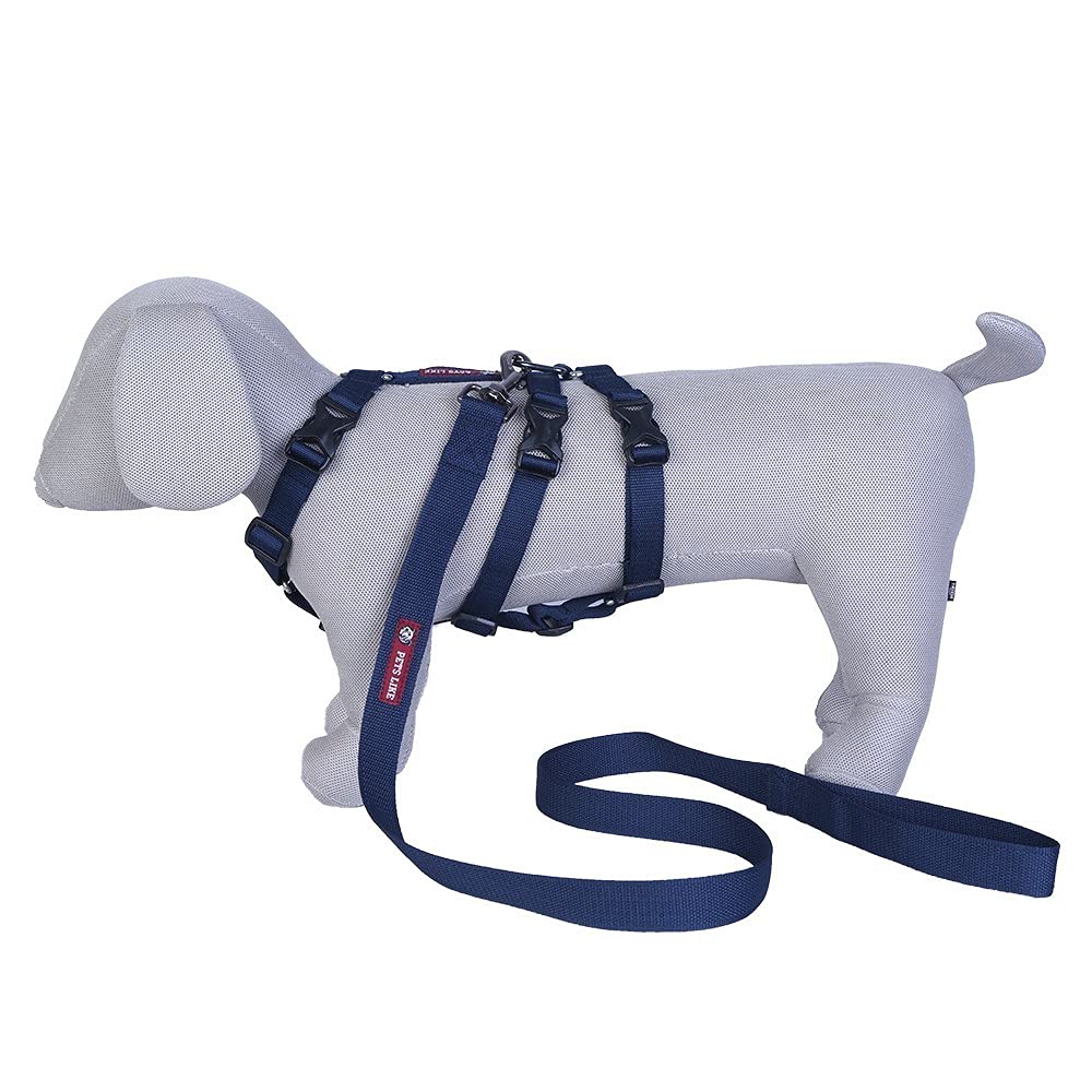 Pets Like Dog Double H Harness with Collar Clips and Leash Set Navy Blue(Large) (B09D3D4FYB) Amazon Price History, Amazon Price Tracker