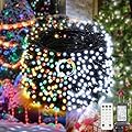 LYHOPE Christmas Lights, 98.4ft 300 LED Christmas Fairy Lights, Clear White & Multi Color Changing String Lights, with Remote 11 Modes 30V Xmas Tree Lights for Patio Yard Party Indoor Outdoor Decor