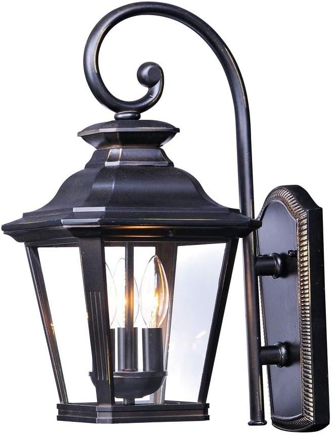 Maxim Lighting Knoxville 3-Light Outdoor Wall Light | Bronze Finish | Clear Glass Shade | Early American Porch Patio Outdoor Light | 1137CLBZ