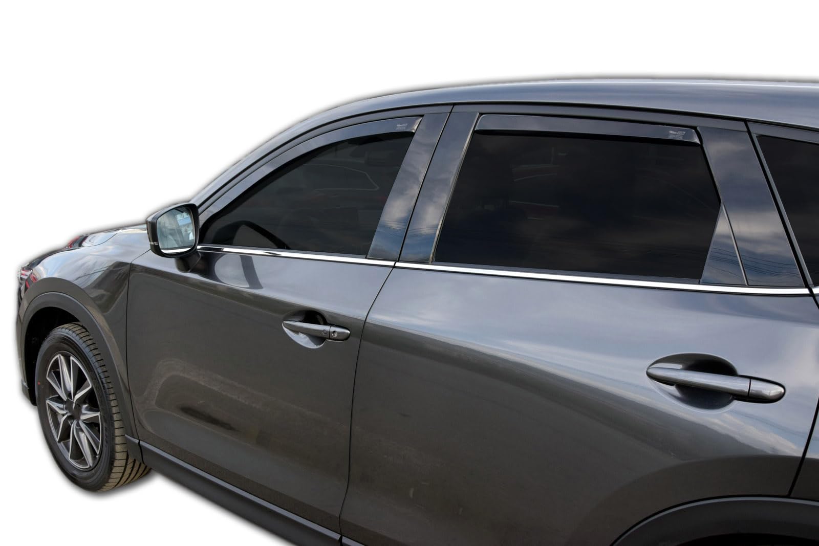 J&J AUTOMOTIVE Windabweiser passend für Mazda CX-5 5-Türer 2017-2026 4tlg, Heko Regenabweiser Vorne Hinten Getönt Dunkel