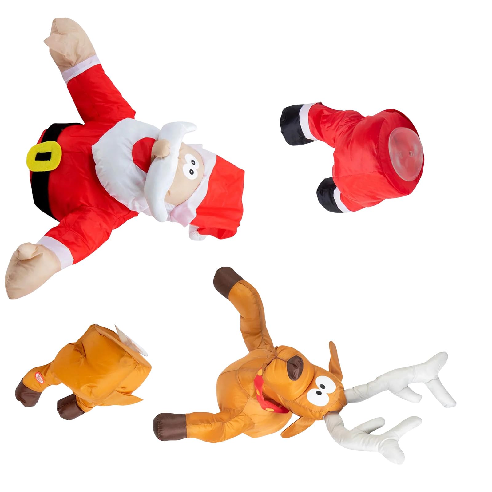 Décoration humoristique de Père Noël à ventouses pour animer vos fenêtres sans outil