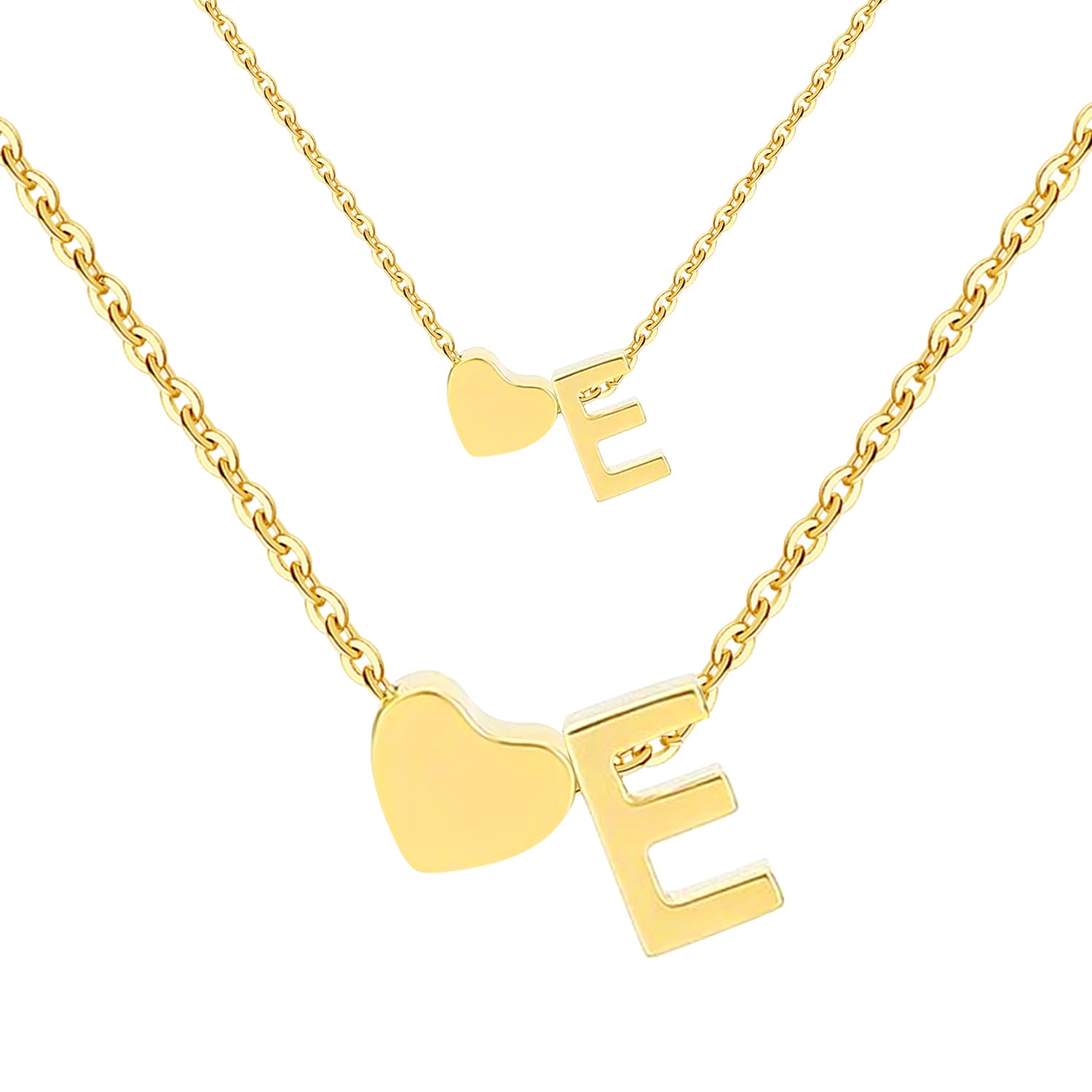 JIURUN Gold Heart Initial Necklace for Women,18K Gold Plated Stainless Heart + Letter Necklace Birthday Gifts for Women wife Teens Sister