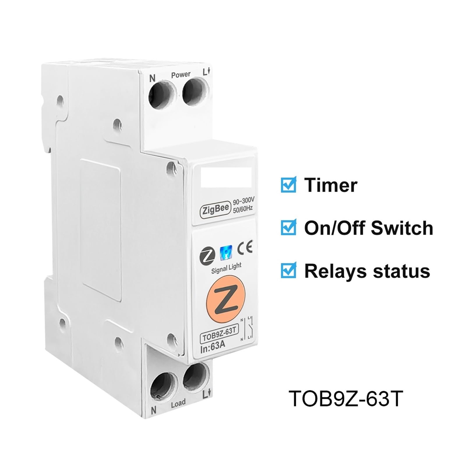 TSIOHKBS 63A 1P+N Smart Switch Meter Kwh Metering Monitoring Circuit Breaker Timer Relay MCB smartlife Protection (TOB9Z-M Metering,10A)