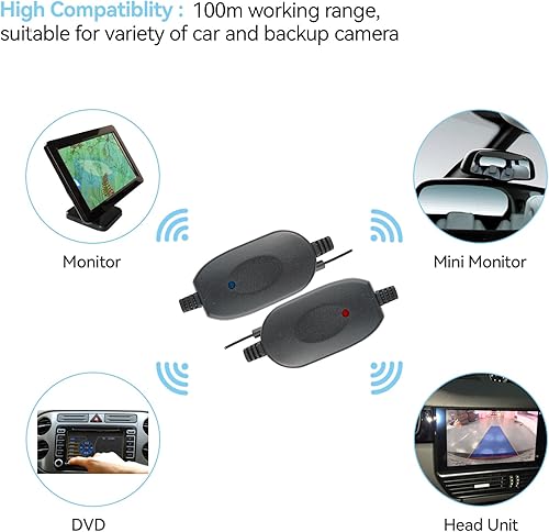Miniatura 7 de Receptor de transmisor de vehículo de video inalámbrico de 2.4 GHz para coche de visión trasera del vehículo cámara de reserva de DVD Monitor de