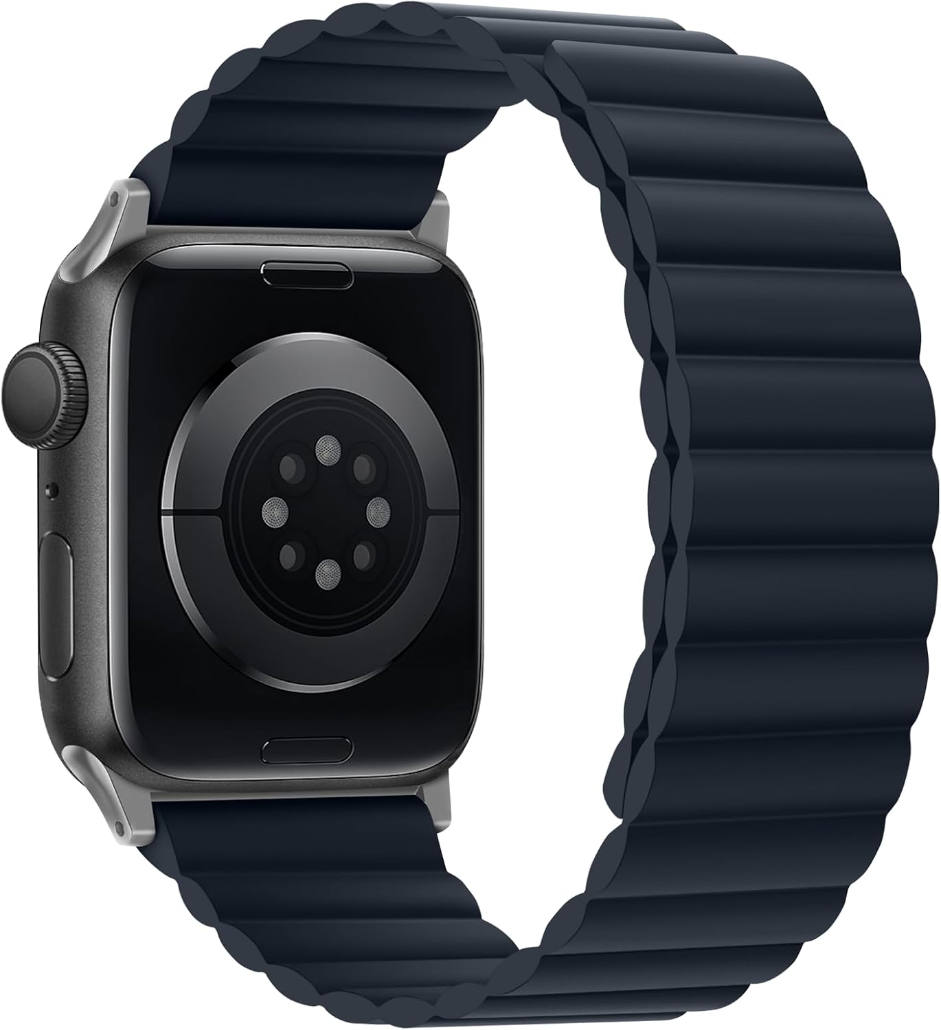 Tasikar Magnetic Straps Compatible with Apple Watch Strap 49mm 45mm 44mm 42mm Ultra 2 Ultra Series 9 8 7 6 5 4 3 2 1 SE 2 SE, Silicone Band with Magnetic Closure for Men Women (Navy Blue) - Image 3