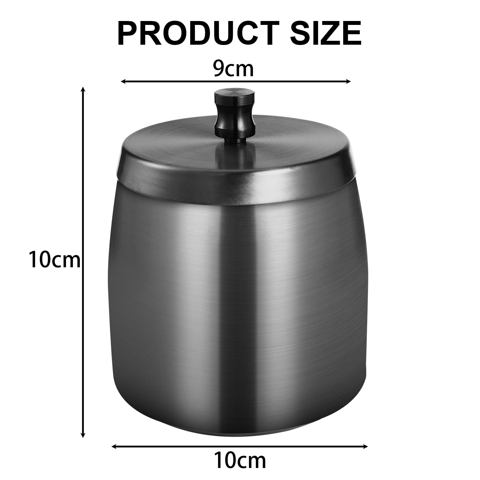 Cendrier Extérieur Avec Couvercle En Acier Inoxydable - Grande Capacité 700ml, 3 Encoches à Cigarettes, Antidérapant - Noir