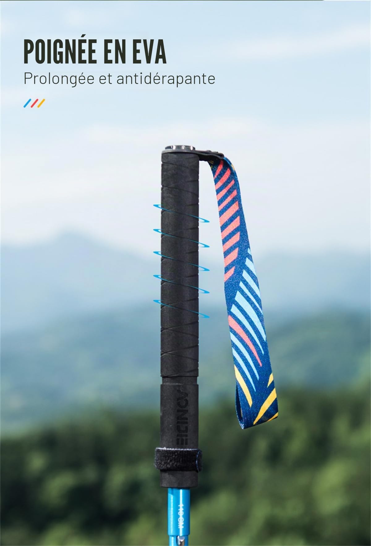 AONIJIE en Alliage D'aluminium Pliable Bâtons de Trekking Ultraléger Antichoc 3 Node Bâtons de Randonnée, Bâtons de Marche avec Poignée Souple en Mousse EVA pour la Randonnée
