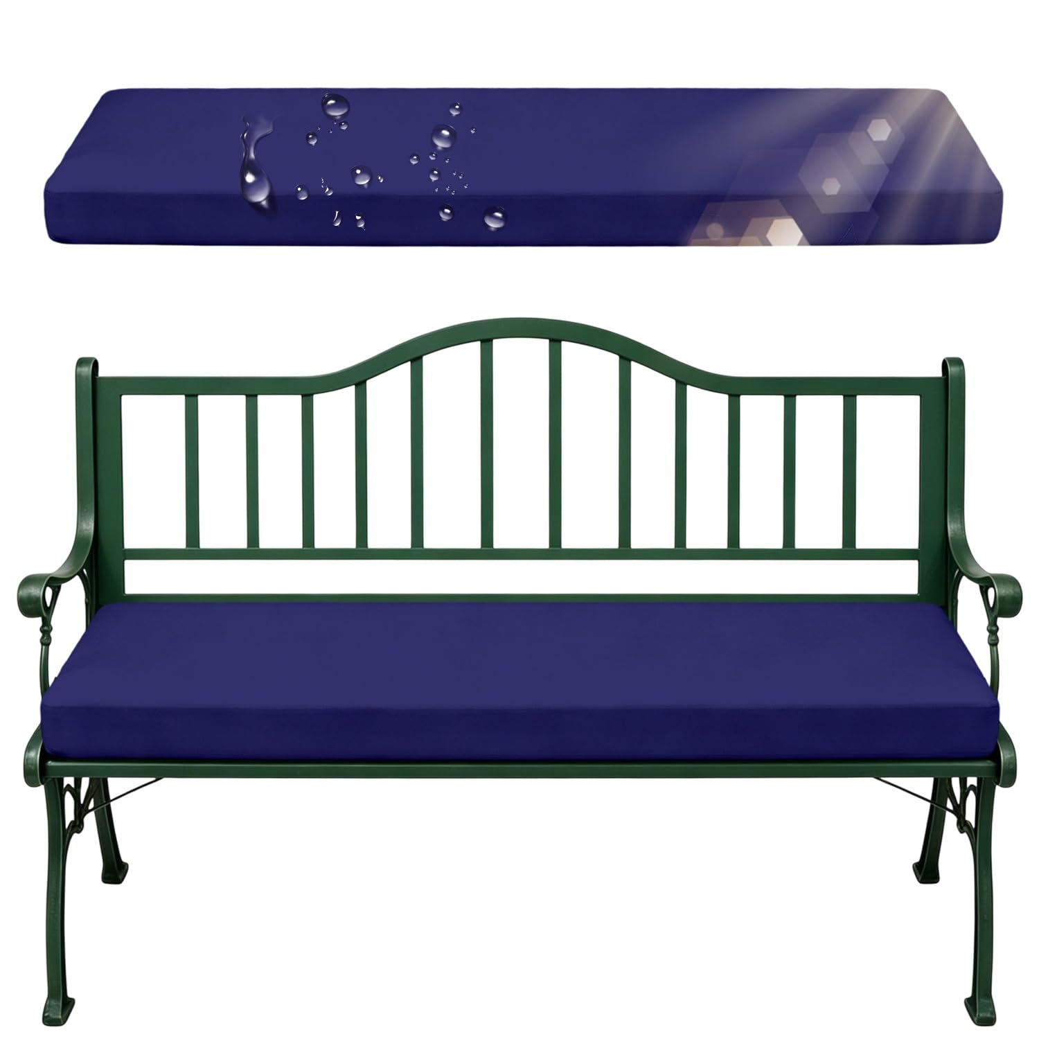 Housse amovible zippée pour coussin banc extérieur 120x50x5cm
