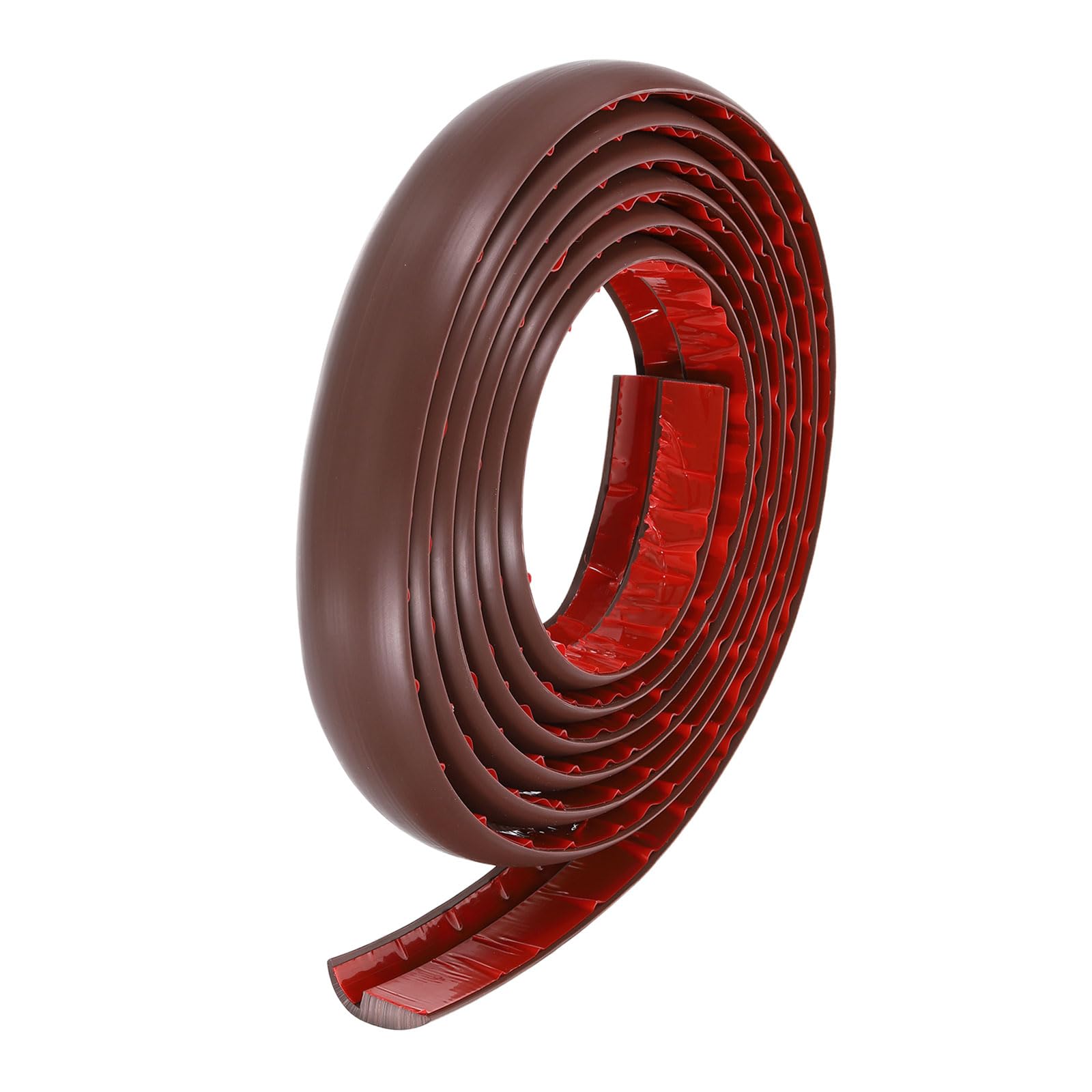 Bande de transition de sol autocollante PVC marron foncé 3m, seuil de porte dénivelé 5mm