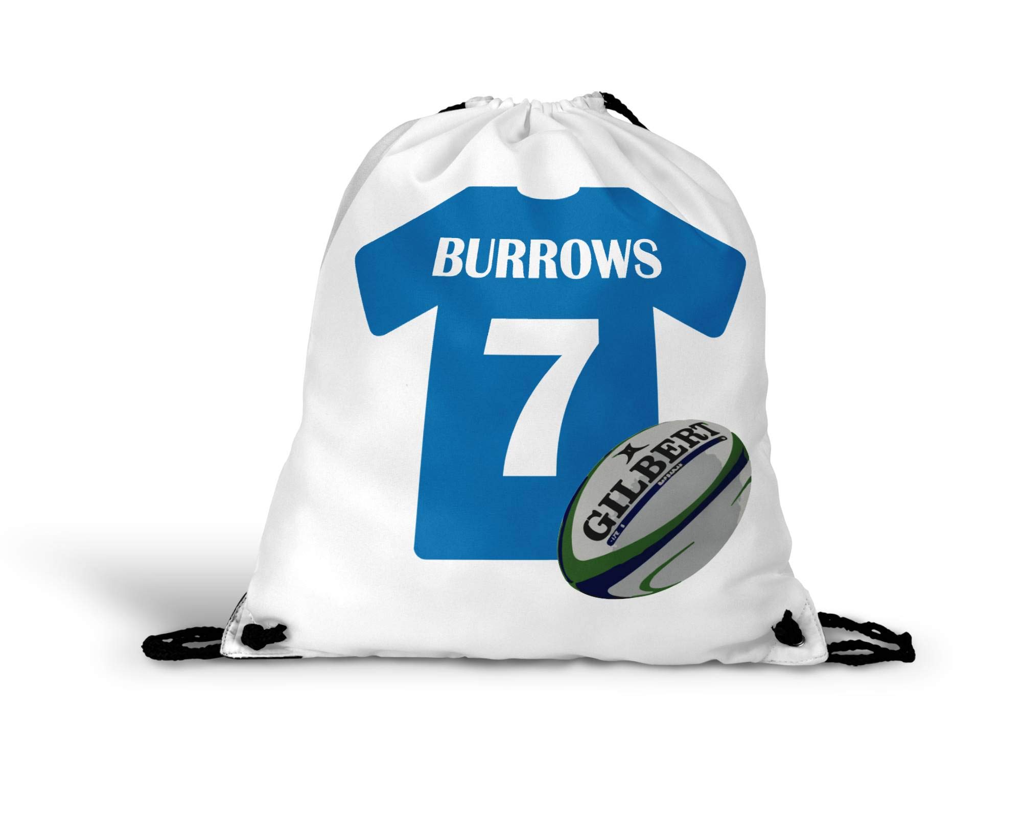 Rugby personalised drawstring bag, pe bag, swim bag, gym bag, back to school, football bag, rugby bag, boot bag, dance bag, ballet shoes