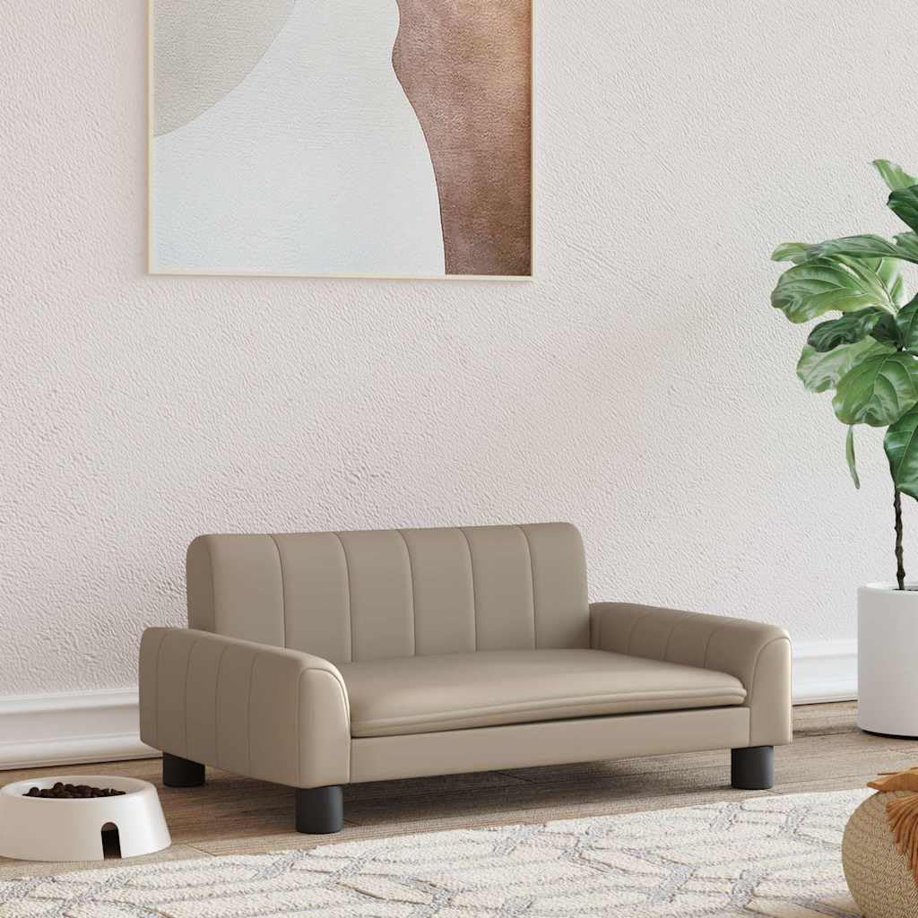 Cuccia per cani in ecopelle con imbottitura in schiuma, struttura in legno di pino massiccio, rivestimento antiscivolo, lavabile, ideale come lettino per cuccioli, anziani e viaggi, 70 x 45 x