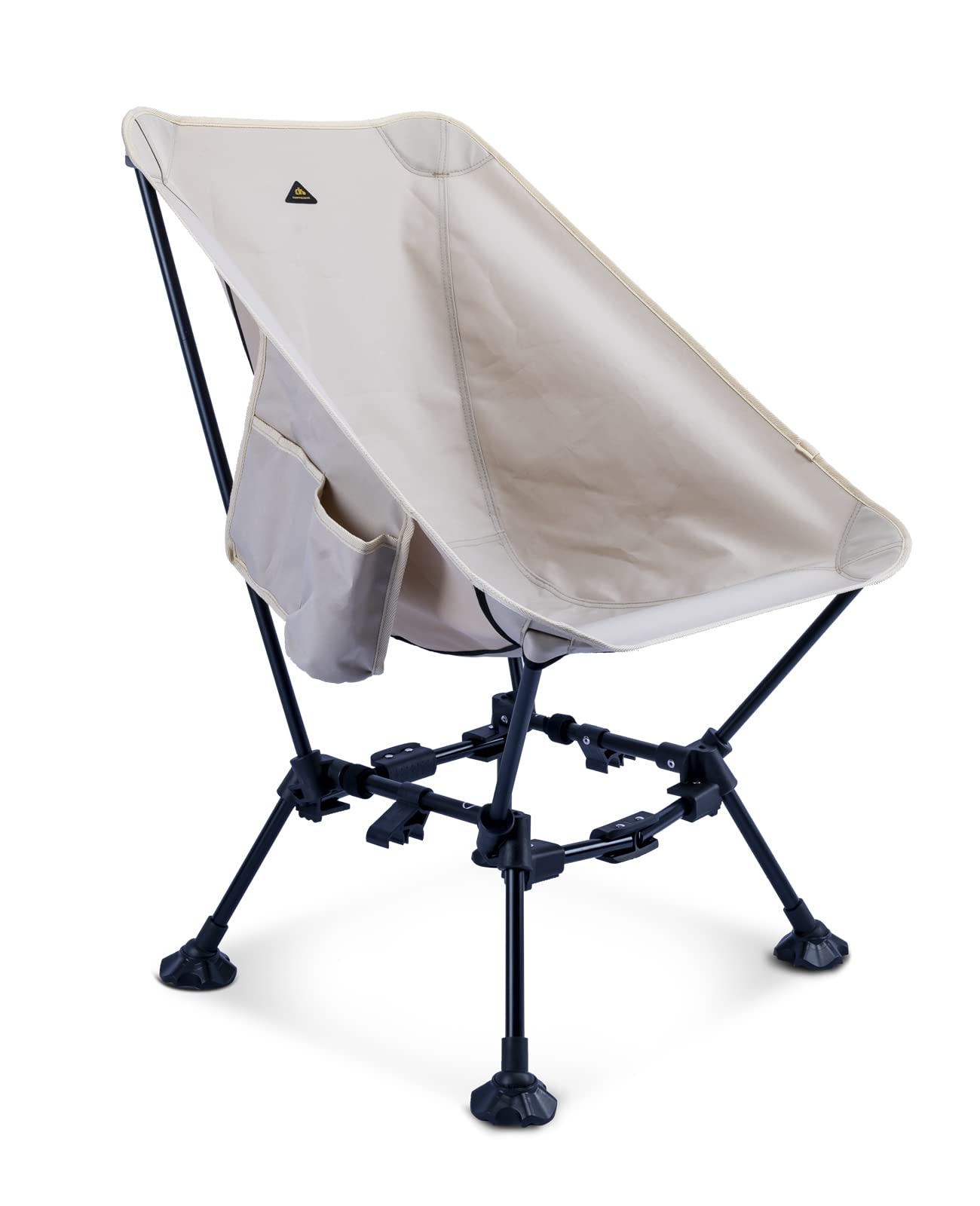 Photo 1 of iClimb Two-Heights Light Compact Comfortable Camping Folding Beach Chair with Anti-Sinking Large Feet and Carry Bag (Beige)