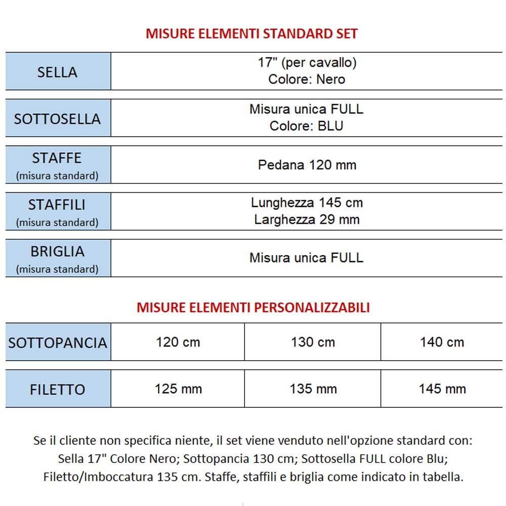 Set Sella 17" Equitazione Completo per Cavallo, Attrezzatura equitazione inglese per Principianti ed Esperti - Adulti Unisex, con sottosella briglia e staffe