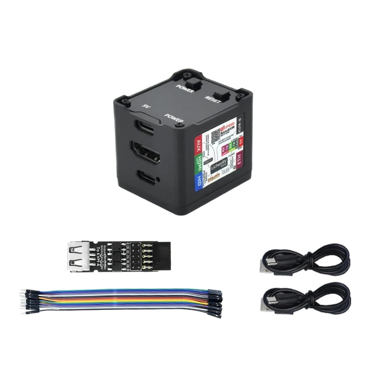 youyeetoo Sipeed NanoKVM Mini Remote Control Operations Maintenance Server, 1ToPS NPU 1 GHz C906 RISC-V Linux PC con puerto de red de 100 m (paquete completo negro)