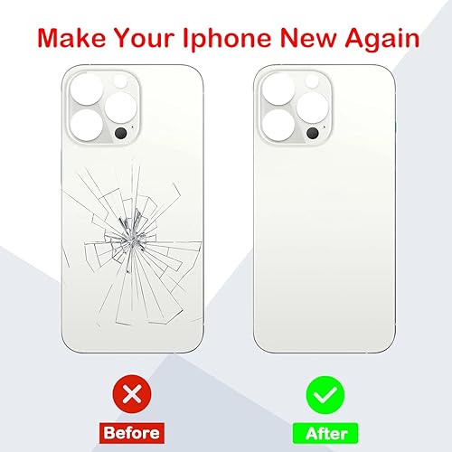 Miniatura 5 de Reemplazo de cristal trasero OEM para iPhone 13 Pro Max 6.7 pulgadas con kit de herramientas de reparación profesional (plata)