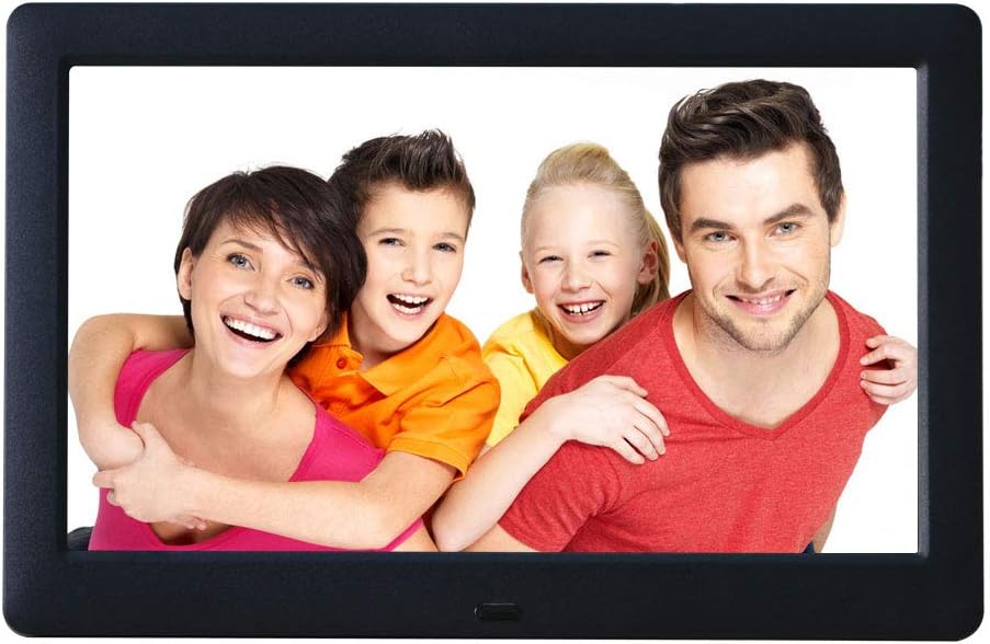 Digital Photo Frame Full HD 8 Inch Ultra-thin Electronic Album with Day Clock Alarm Clock Calendar Clock IPS 1280 * 720 Photo Music Video Advance Electronic Picture Frame (Black)