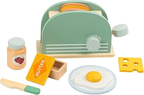 Juego de juguetes de cocina de madera, juguetes de cocina para niños pequeños, accesorios de cocina Montessori, juego de comida de madera para