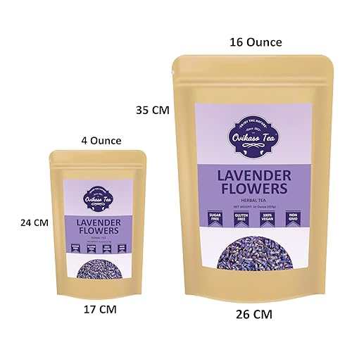 Miniatura 6 de Té de lavanda, 4 onzas, flores de lavanda secas 100% naturales de grado alimenticio para té, hornear, manualidades, belleza, sobres y fragancia