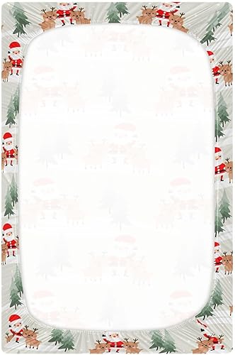 Miniatura 3 de Crib Sheets for Boys Cute Santa Claus Reindeer Toddler Baby Girl Sheets for Crib,Neutral Mini Crib Nursery Mattress Sheets Fitted,Crib Mattress Soft