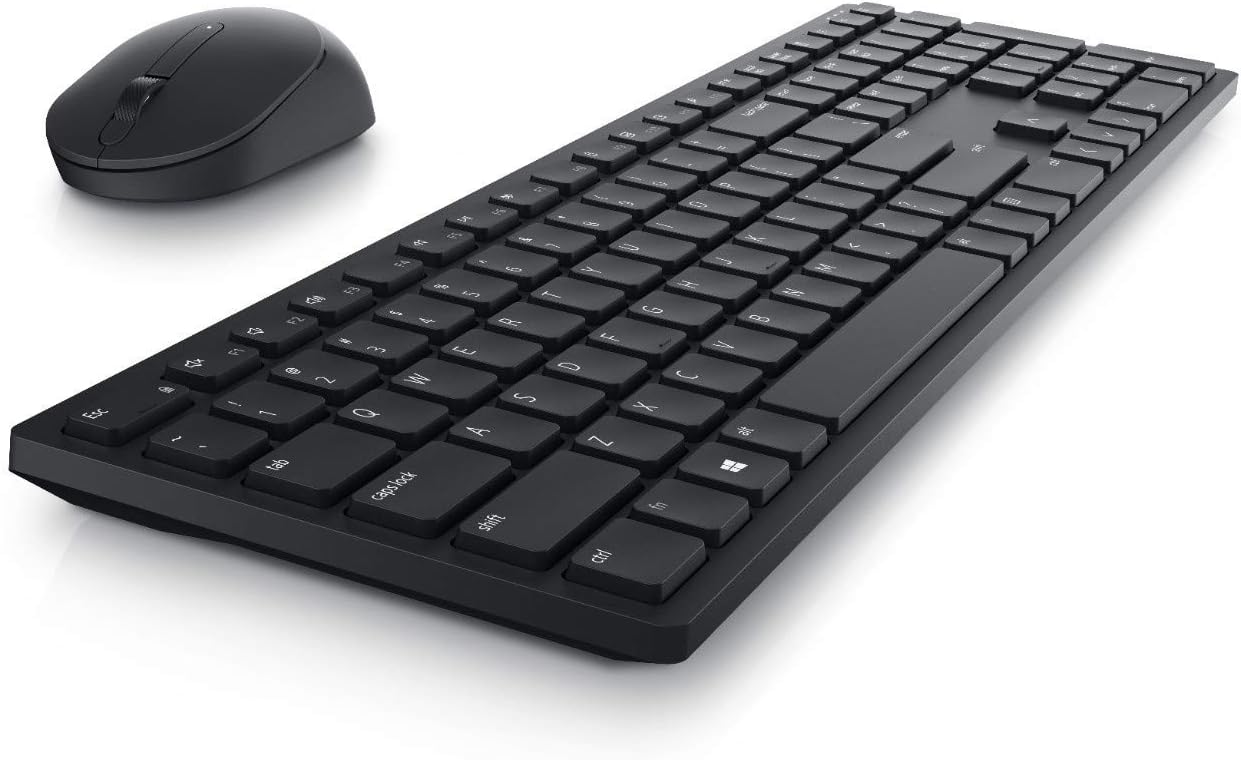 Dell KM5221W Pro Wireless Keyboard and Mouse Combo, Programmable Keys and Battery Indicator Light - Black (Renewed)